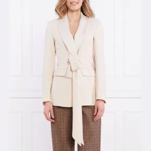 Элегантный икорный жакет с добавлением льна Max&Co., бежевый