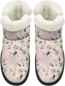 Женские зимние ботинки с меховой подкладкой, противоскользящие, короткие мини-ботинки, широкий размер, удобные повседневные зимние обувь, размеры 4.5-12 Chririnla, Elegant Lily