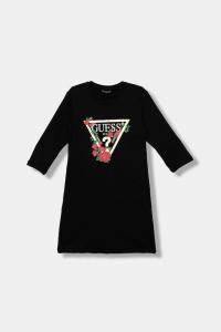 Детское хлопковое платье Guess, черный