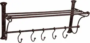 Ambiente Haus вешалка, полка с крючками 54 см 53х24х20 см, коричневый