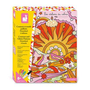 Креативный набор Контуры и узоры с блестками Dreamland 8+, Janod