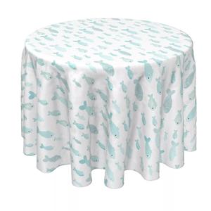 Круглая скатерть, 100% полиэстер, круглая 60 дюймов, подводная рыба