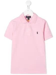 Рубашка поло с вышитым логотипом POLO RALPH LAUREN KIDS, розовый