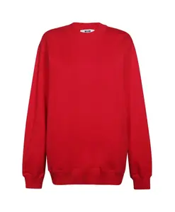 Хлопковая толстовка с круглым вырезом и логотипом на спине. Msgm, красный