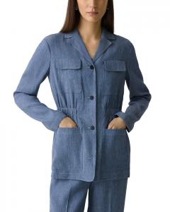 Приталенная куртка из мягкого льна Theory, синий