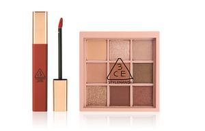 Набор теней для век и жидкой помады из девяти секций легко растушевывается велюровый матовый комплект из двух предметов 3CE