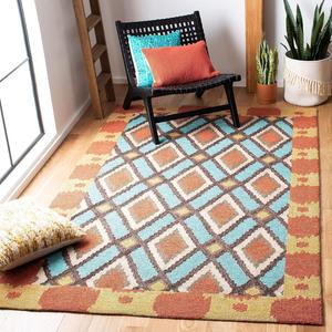 Ковер ручной работы safavieh four seasons collection light blue / red frs455l, 244 x 305 см