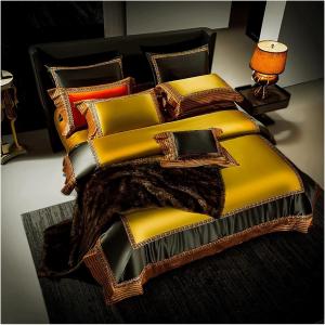 SkiPdr Стеганый пододеяльник сатин хлопок оранжевый