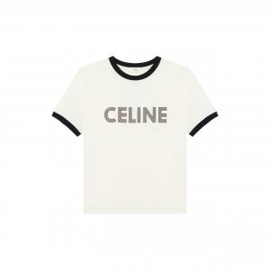 CELINE Футболка свободного кроя Dirty White