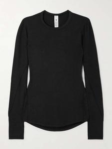 Футболка из модального джерси Lenzing с резинкой и эластичным лифом Lululemon, черный