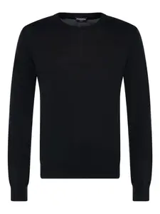 Свитер с ребристым воротником-«лодочка» Franzese Collection, черный