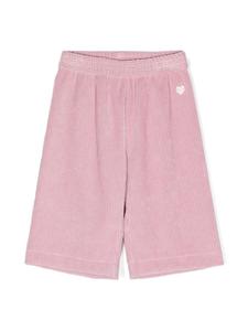 Monnalisa вельветовые брюки широкого кроя с логотипом, розовый