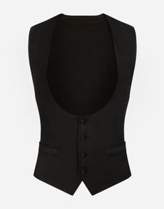 Шелковый жилет на одной пуговице Dolce & Gabbana, черный