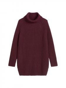 Свободный вязаный свитер темно-бордового цвета Marc O'Polo DENIM