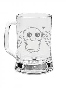 Пивная кружка паук Агата сэндвич без слов в прозрачном Mr. & Mrs. Panda