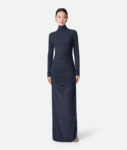 Crepe viscose jersey dress BOTTEGA VENETA, бездна