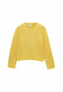 Джемпер в полоску с круглым вырезом, стандартного кроя. Joules, Yellow/White
