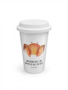 Mr. & Mrs. Panda Термос с изображением знака зодиака Рак и надписью белого цвета