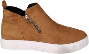 Модные женские ботильоны, большой размер, плоская подошва, круглый носок, подходят для повседневной носки и на все сезоны. HoaloX, Brown