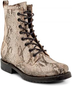 Женские боевые ботинки Frye Veronica, выполненные из итальянской кожи винтажной отделки с ручной полировкой, с настоящим стежковым каркасом и кожаной подкладкой - высота голенища 6 ¾ дюйма, Natural Snake (Serpento Leather)