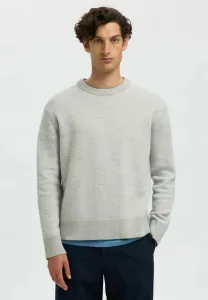 Джемпер с круглым вырезом slharne Selected, Light Grey Melange