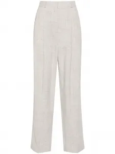 Брюки строгого кроя со складками TOTEME, нейтральный