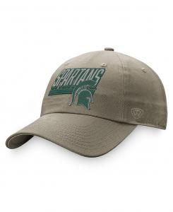 Мужская регулируемая шляпа цвета хаки Michigan State Spartans Slice Top of the World