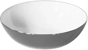 Миска для хлопьев Fink "Moments", 4 предмета, фарфор, Ø 15,2, платиновый обод Ø 15,2 см, серый