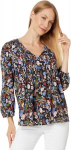 Женская блузка в крестьянском стиле с цветочным принтом от Tommy Hilfiger, Sky Captain Multi