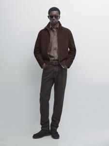 Замшевая кожаная куртка Massimo Dutti, grey