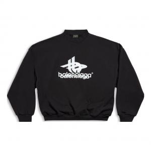 Толстовка Balenciaga Layered Sports Round Sweatshirt 'Black White' 767860TPVF31070, черный