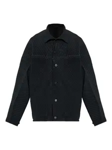 Плиссированная рубашка на пуговицах "Месячные цвета: Сентябрь" Homme Plissé Issey Miyake, черный