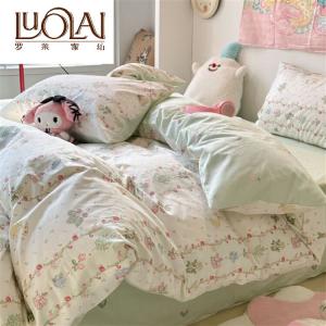 LUOLAI HOME Комплект постельного белья 4 предмета, простыня 200 см, пододеяльник 220x240 см, цвет Strawberry Rabbit