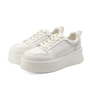 Женские кроссовки для скейтбординга с низким верхом, противоскользящие, с амортизацией и увеличивающие рост FOXER, Ecru