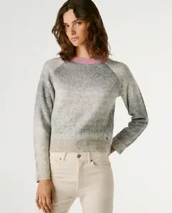Женский джемпер колор-блок с круглым вырезом Pepe Jeans, серый