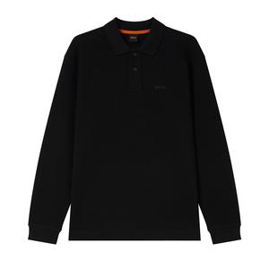 Босс поло с длинными рукавами HUGO BOSS, черный