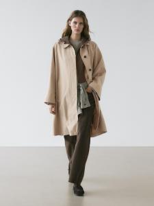 Тренч-накидка с капюшоном Massimo Dutti, beige
