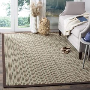 Ковер SAFAVIEH, 153 x 244 см, Natural Fiber Collection, Blue & Purple, Border Stripe Sisal Design, Easy Care, идеально подходит для помещений с высокой проходимостью в гостиной, спальне (NF442C)