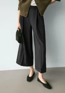 Свободные брюки с вытачками Massimo Dutti, Black