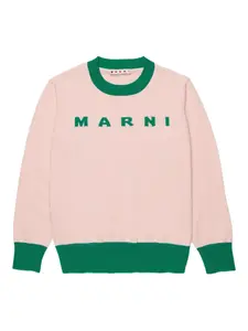 Свитер с логотипом Marni Kids, розовый