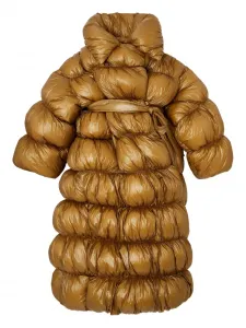 Длинное стеганое пальто с поясом DIESEL, желтый