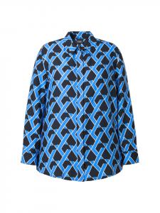 Блузка-рубашка королевского синего цвета Ulla Popken