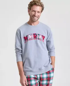 Мужской свитшот Merry Plaid с аппликацией Holiday Lane, серый