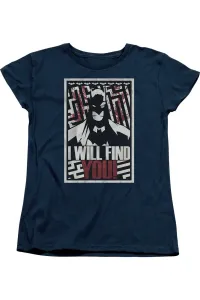 Женская футболка Batman I Will Find You с коротким рукавом Gildan