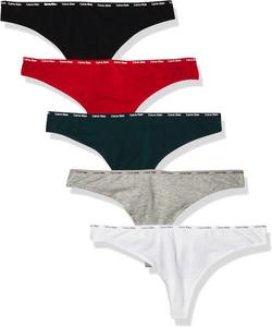 Женские стринги-трусики Calvin Klein из хлопка с фирменным логотипом, упаковка, White/Black/Grey Heather/Temper/Polarity