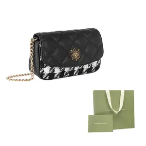 VANESSA HOGAN Сумка через плечо из натуральной кожи, Hydrangea Patchwork Bag & Black