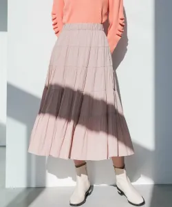 Сборчатая легкая юбка с многоярусной отделкой Suite L, цвет Pink Beige [033]