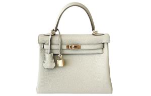 HERMES Сумка Kelly из коровьей кожи, женская, Glacier White
