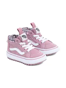 Кроссовки из замши в клетку Vans Kids, розовый