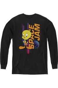 Футболка с длинным рукавом Space Jam 2 и изображением Твити для молодежи Gildan, черный